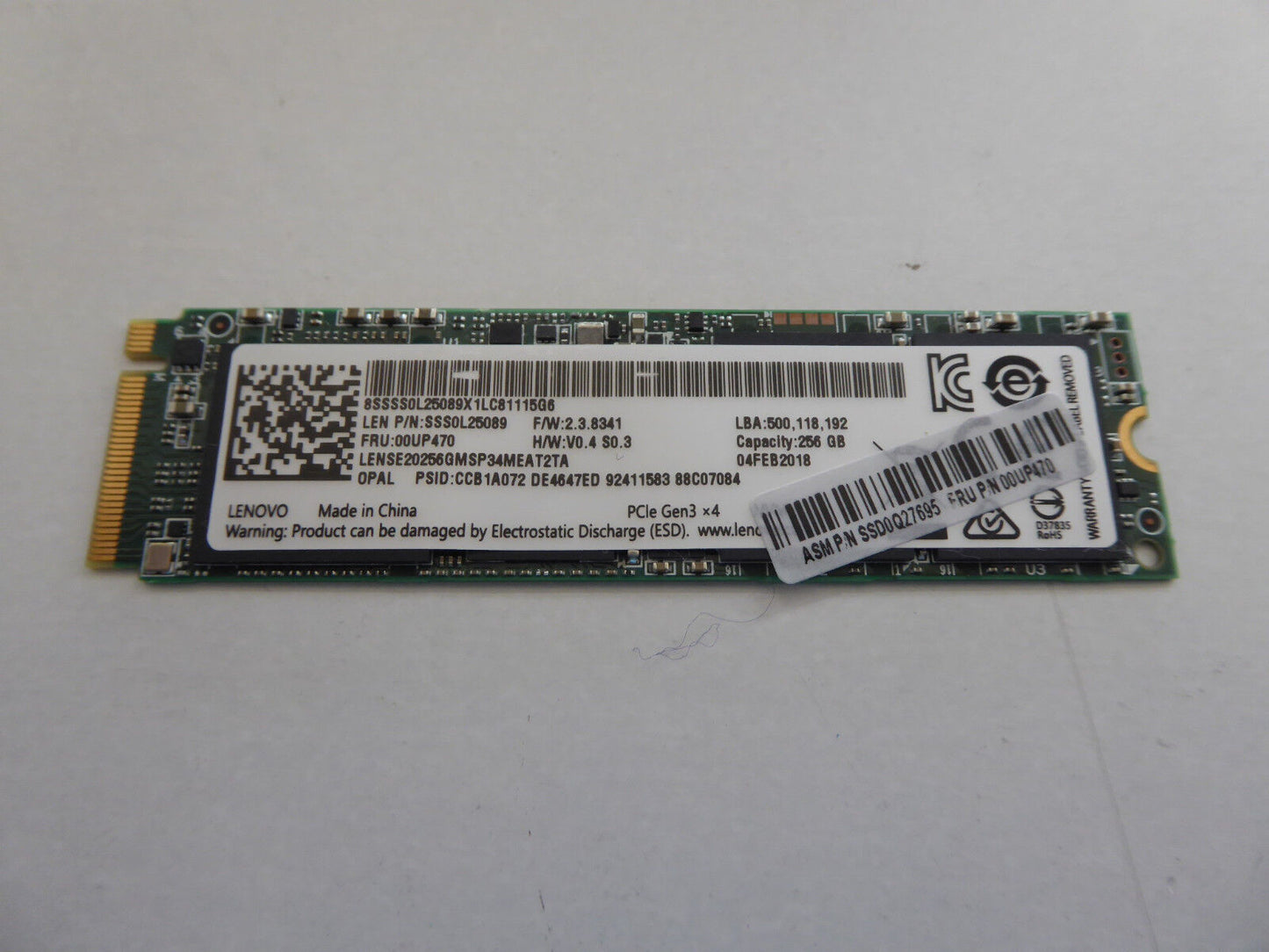 Lenovo 256GB SSD m.2 PCIe NVMe 00UP470 SSS0L25289 Neu Re/MWSt. E480 E580